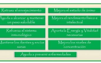 Enumeración de los Beneficios de una Correcta Alimentación