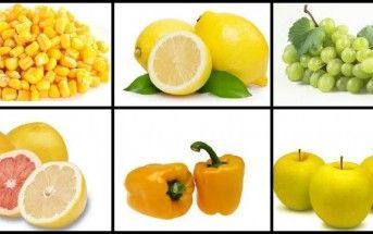 Surtido de Frutas y Verduras de Color Amarillo