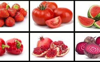 Surtido de Frutas y Verduras de Color Rojo